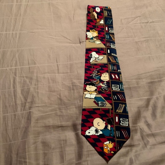 Peanuts Library SSSSHHHH!!!! Silk Tie Made in USA - Picture 1 of 6